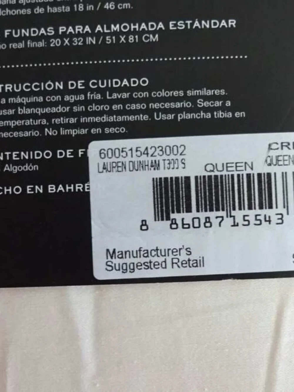 Ralph Lauren Dunham Sateen Queen Size Sheet Set Cream